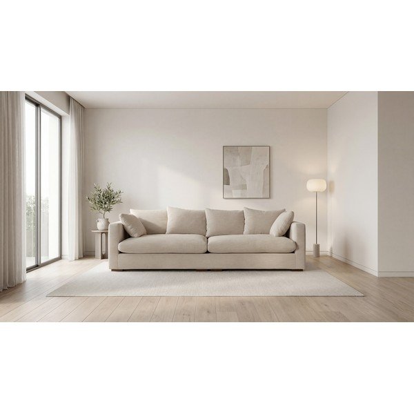 Divano in velluto a coste beige 266 cm Comfy - Scandic-image-4