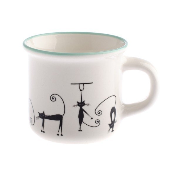 Porcelánový hrnek Dakls Cats Mint, 75 ml