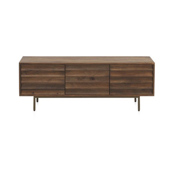 Tavolo TV in legno di mango di colore naturale 140x51 cm Ripple - Geese