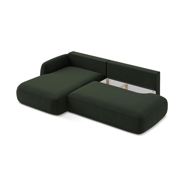 Divano angolare verde scuro allungabile (con penisola a sinistra/con chaise lounge) Hale – Makamii-image-3