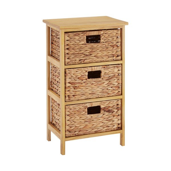 Cassettiera alta in legno massiccio di pavlovnia in colore naturale 41x70 cm - Premier Housewares-image-1