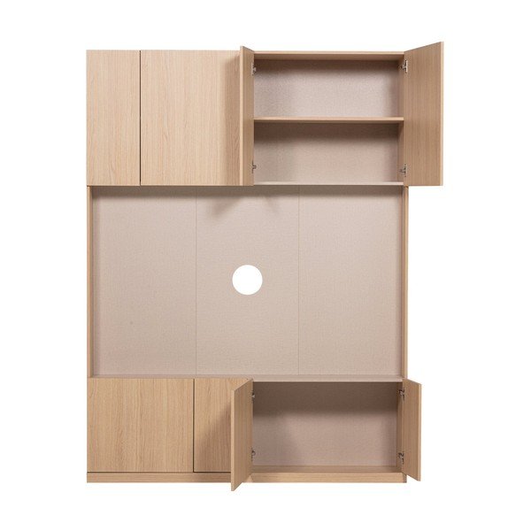 Mobile TV componibile di colore naturale 160x215 cm Build – WOOOD-image-4