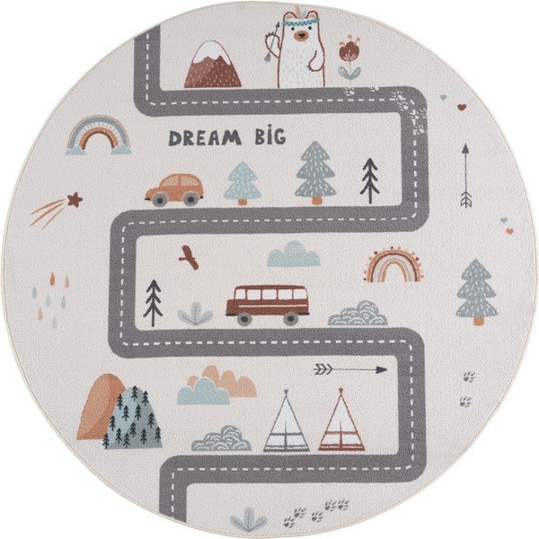 Tappeto per bambini color crema lavabile ø120 cm Coco 1134 – Ayyildiz Carpets