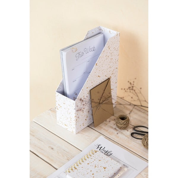 Organizzatore di documenti in oro e bianco Estelle Viktoria - Bigso Box of Sweden-image-1