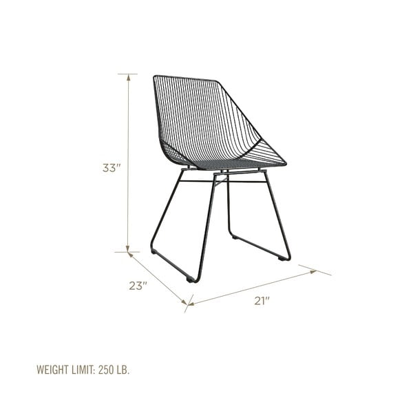 Sedia in metallo nero Ellis - CosmoLiving by Cosmopolitan-image-3