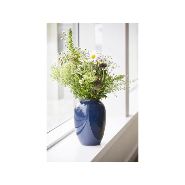 Vaso blu scuro in gres (altezza totale 25 cm) Gastro Dark Blue – Bitz-image-3