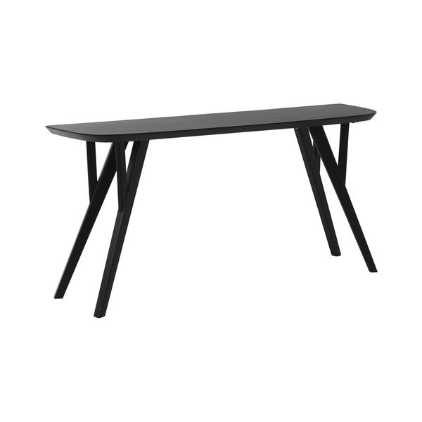 Tavolo consolle nero opaco in acacia massiccia 44x160 cm Quenza – Light & Living