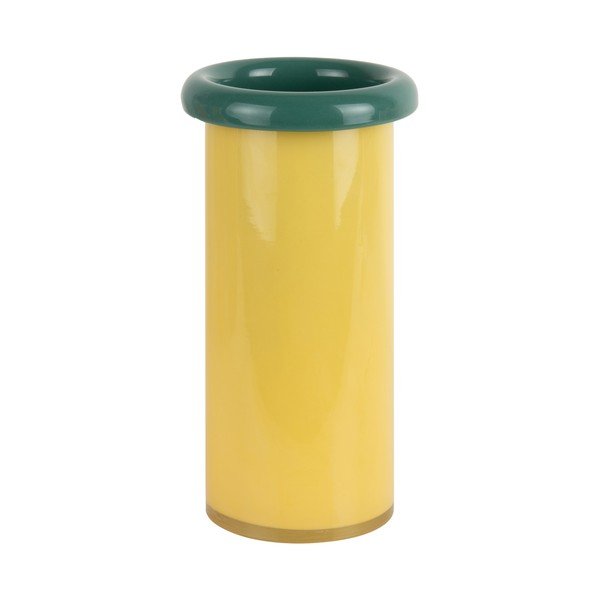 Vaso giallo in vetro (altezza totale 23,5 cm) Plegado  – PT LIVING