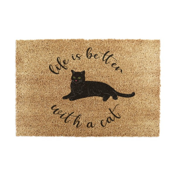 Zerbino in fibre di cocco 60x90 cm Life Is Better With a Cat – Artsy Doormats