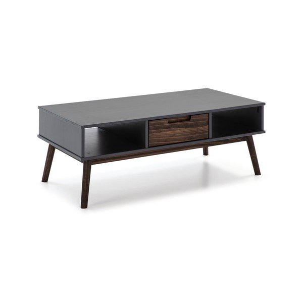 Tavolino in pino grigio antracite , 110 x 55 cm Nussa - Marckeric-image-2