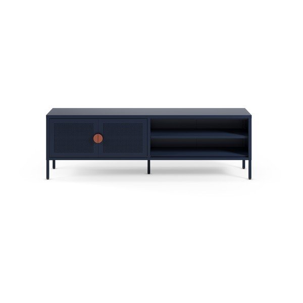 Mobile TV blu scuro in metallo 160x50x35 cm Sayla – Marckeric