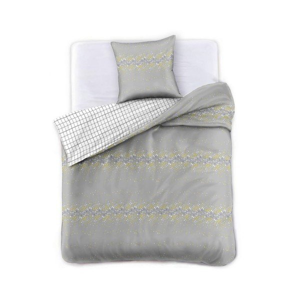 Biancheria da letto singola grigia in cotone esteso 155x220 cm Sparkle - AmeliaHome
