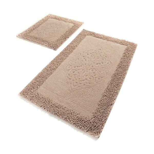 Set di 2 tappeti da bagno rosa Chilai Piante Powder - Foutastic