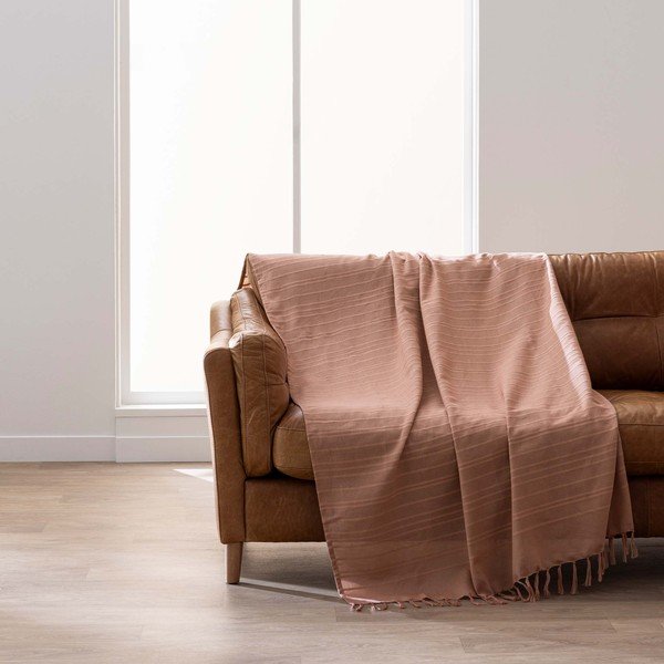 Copriletto color terracotta in cotone 125x150 cm Lilia – douceur d'intérieur-image-3