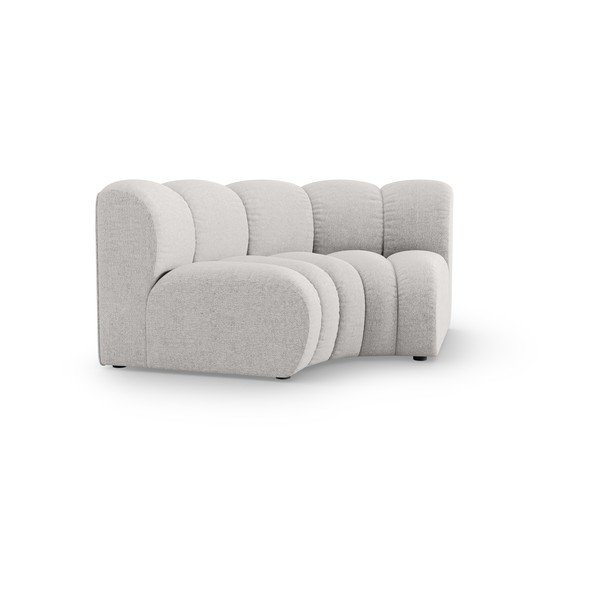 Parte divano componibile grigio chiaro con rivestimento in ciniglia e composizione variabile Lupine – Micadoni -image-1
