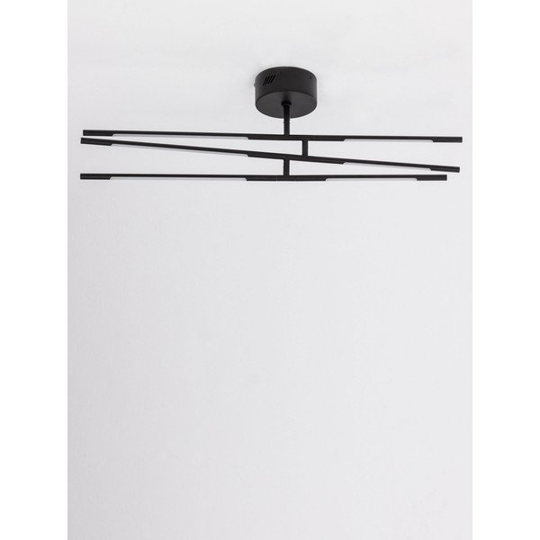 Plafoniera LED nera in metallo con paralume in vetro acrilico con intensità regolabile 77x84 cm Raccio – Nova Luce-image-3