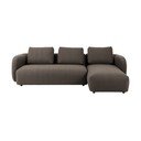 Divano angolare grigio-marrone in tessuto bouclé (angolo destro) Imola - Bonami Selection
