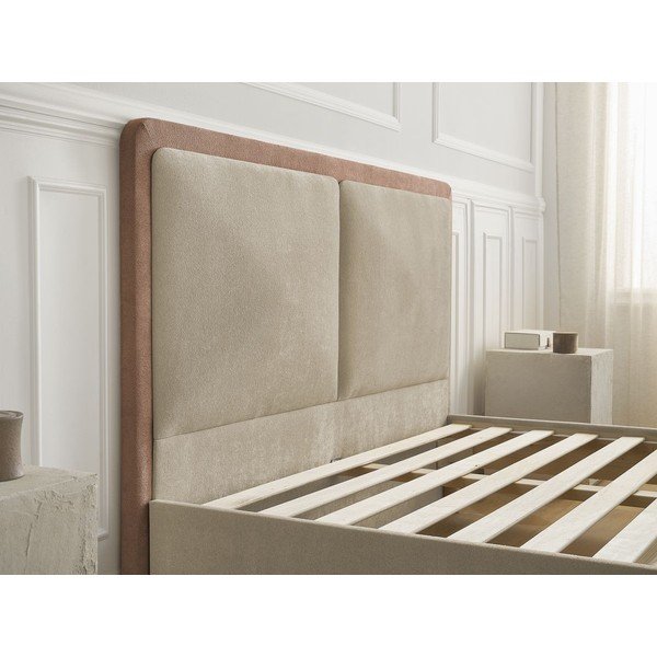 Letto matrimoniale imbottito rosa polveroso imbottito con rete inclusa 160x200 cm Mara – Bobochic Paris-image-4