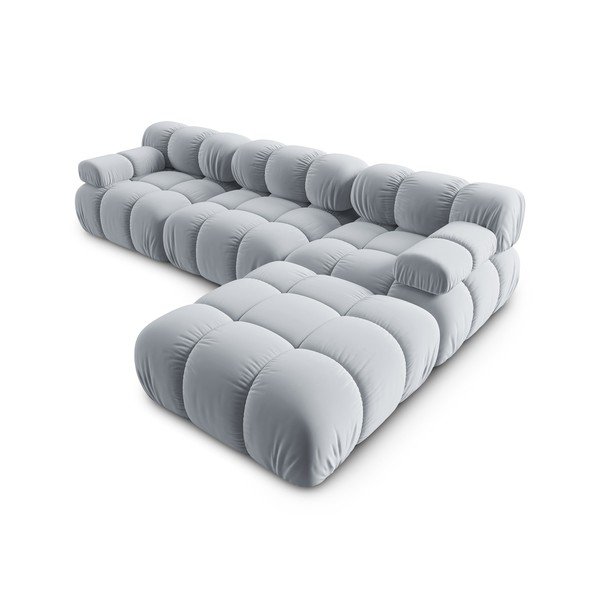 Divano angolare in velluto azzurro (angolo destro) Bellis - Micadoni Home-image-4