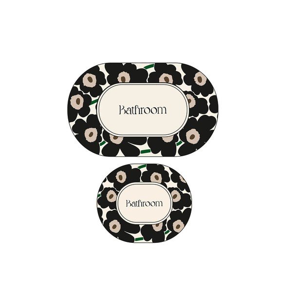 Set di tappetini per il bagno neri/beige 2 pz 60x100 cm Oweld – Foutastic