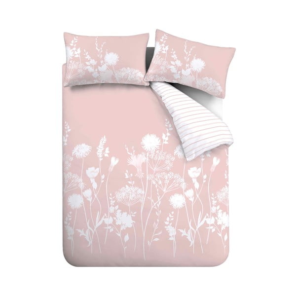 Set copripiumino e federa bianco e rosa per letto matrimoniale e per letto esteso 230x220 cm Meadowsweet Floral – Catherine Lansfield