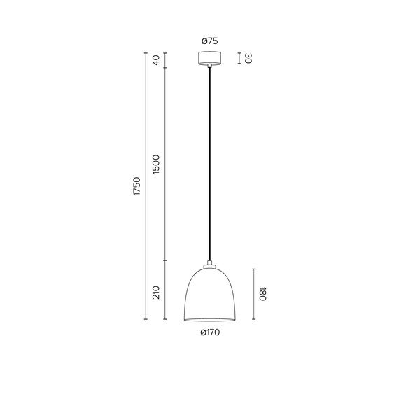 Lampada a sospensione nera Awa, ⌀ 17 cm - Sotto Luce-image-1