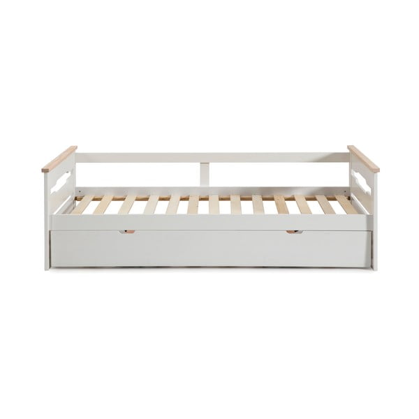 Letto per bambini in legno di pino bianco con letto estraibile 90x190 cm Elisa - Marckeric