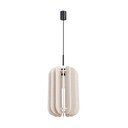 Lampadario beige in metallo con paralume in tessuto ø 27 cm Elom – Sollux