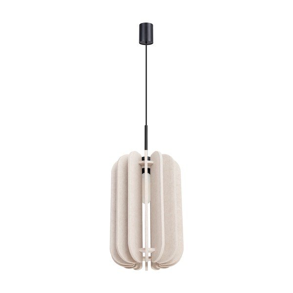 Lampadario beige in metallo con paralume in tessuto ø 27 cm Elom – Sollux