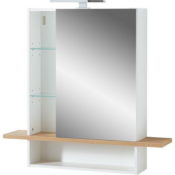 Mobile bagno sospeso bianco con specchio in rovere 90x91 cm Novolino - Germania-image-2