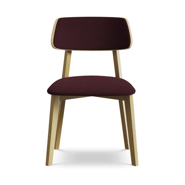 Sedia da pranzo burgundy in legno massiccio Niu – Makamii-image-1