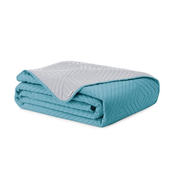 Copriletto blu/grigio chiaro in microfibra con rivestimento trapuntato 240x260 cm Softa – Restilo
