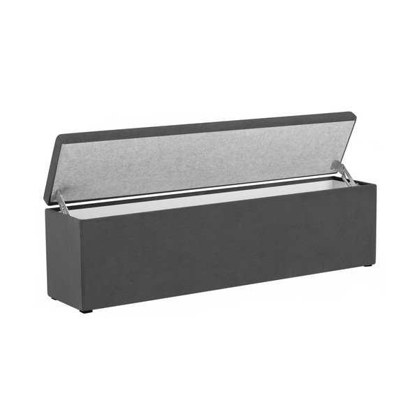 Pouf Ancona grigio scuro, 160 x 47 cm - Mazzini Sofas-image-1
