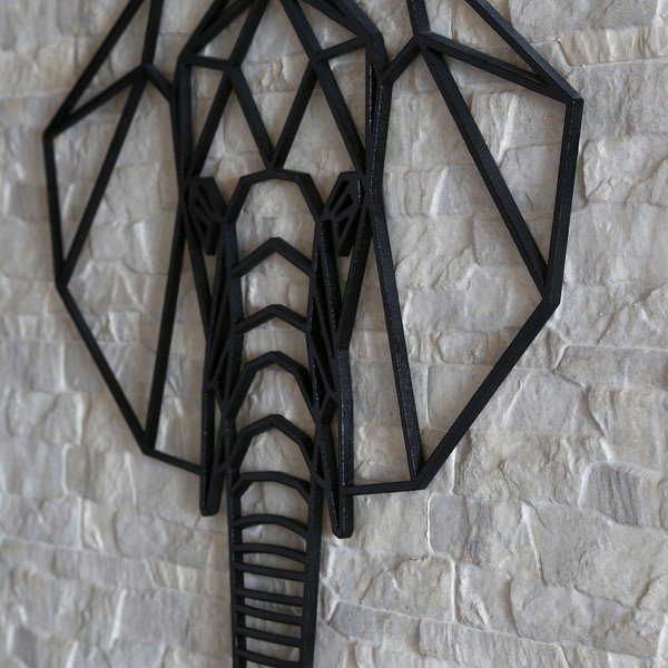 Decorazione murale nera Elefante, 39 x 65 cm - Evila Originals-image-1