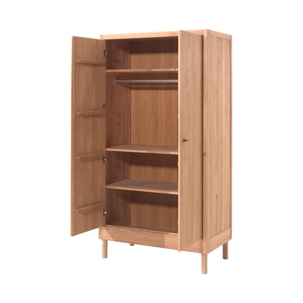 Armadio per bambini di colore naturale in rovere massiccio 100x190x55 cm Forrest – Vipack-image-2