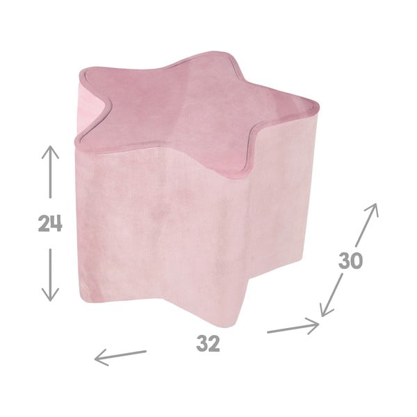 Pouf per bambini in velluto rosa chiaro Lil Sofa - Roba-image-2