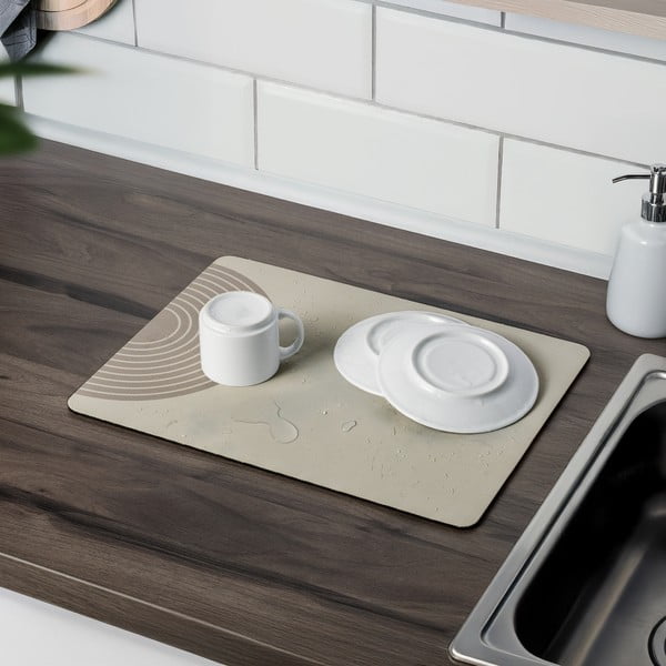 Tappetino scolapiatti beige in gomma 40x30 cm Dima – Wenko-image-2