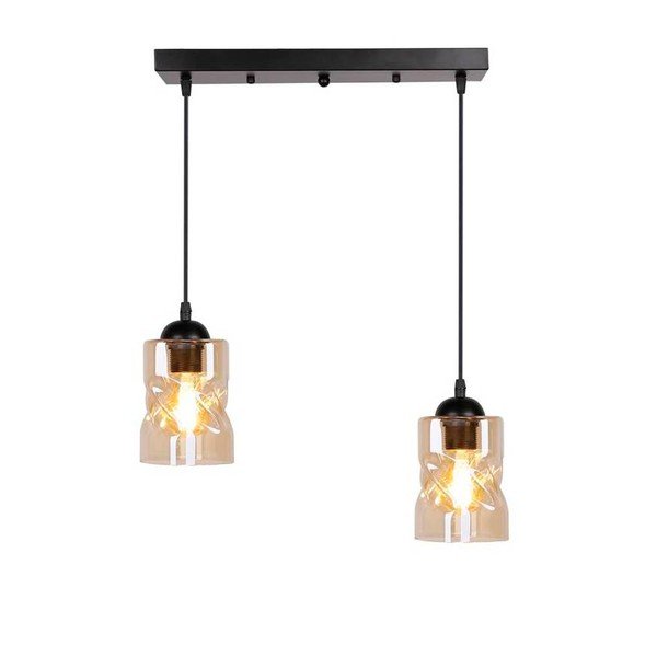 Lampada a sospensione nera con paralume in vetro 10x44 cm Felis - Candellux Lighting-image-4