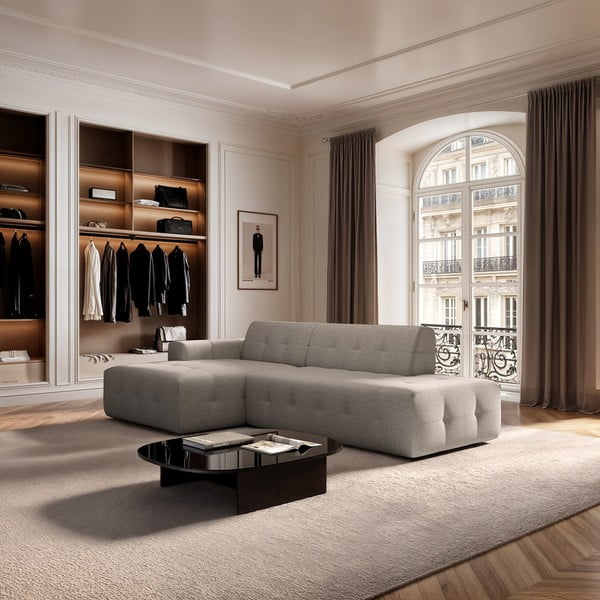 Divano angolare marrone chiaro (con penisola a sinistra e chaise lounge) Tuil – Rodier-image-1