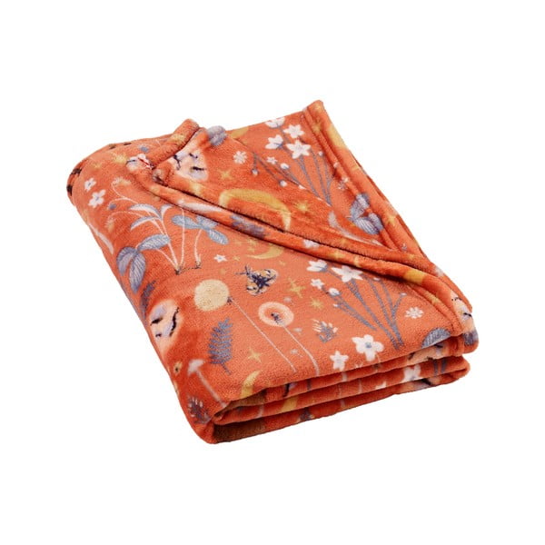 Coperta arancione in micropile 130x170 cm Enchanted Twilight Animals – Catherine Lansfield