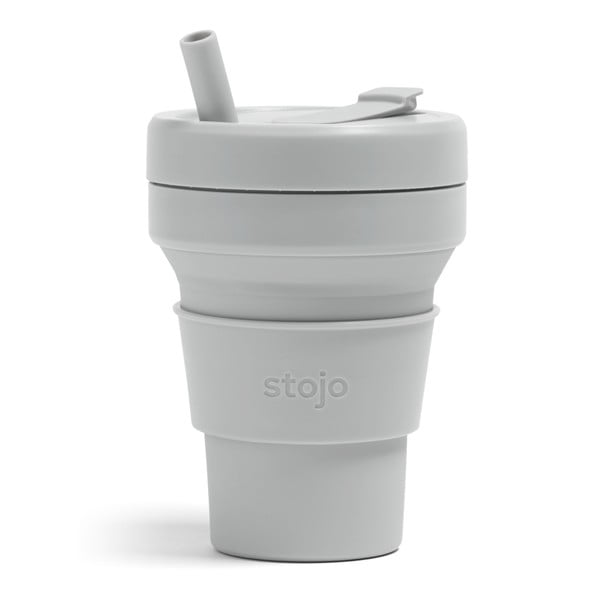 Tazza da viaggio pieghevole grigia Cashmere, 470 ml Biggie - Stojo