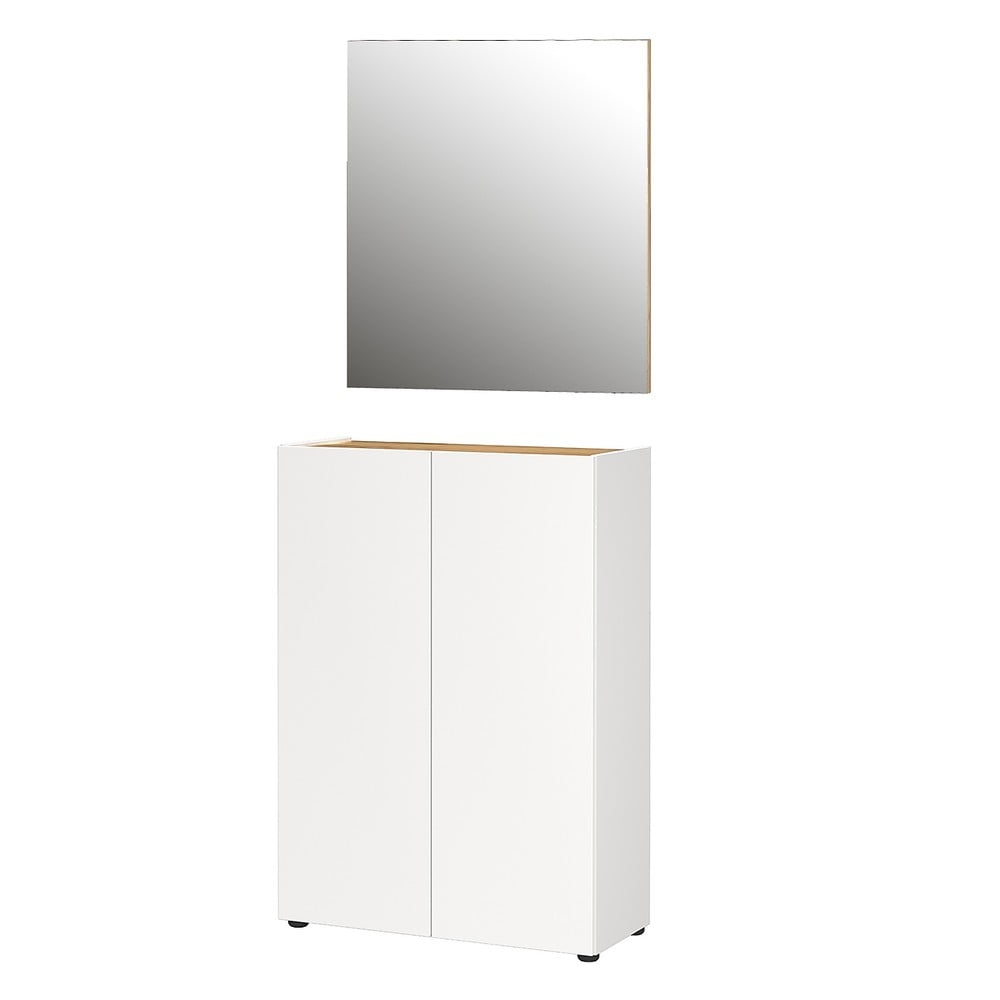 Set di mobili da ingresso bianco con effetto rovere 74x200x33 cm Alviano – Germania | Set di mobili da ingresso