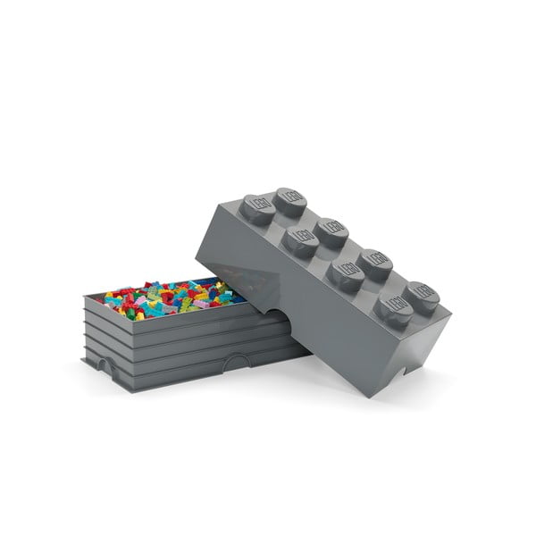 Scatola portaoggetti per bambini grigio scuro Rettangolo - LEGO®-image-1
