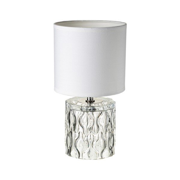 Lampada da tavolo in vetro con paralume in tessuto (altezza 29 cm) - Casa Selección