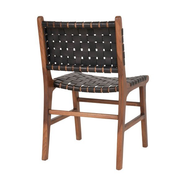 Sedie da pranzo nero-marrone in legno di teak in un set di 2 pezzi Perugia - House Nordic-image-2