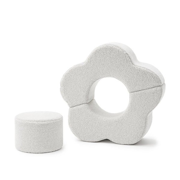 Gioco per psicomotricità bianco in bouclé 3 pz altezza totale 27 cm 88x90 cm – Meowbaby