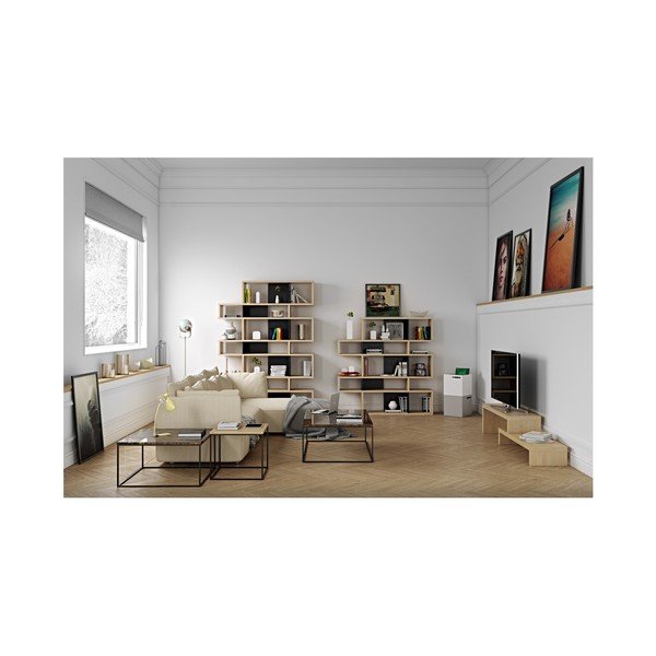 Hnědý mramorový konferenční stolek s černými nohami TemaHome Gleam, 75 x 75 cm-image-3