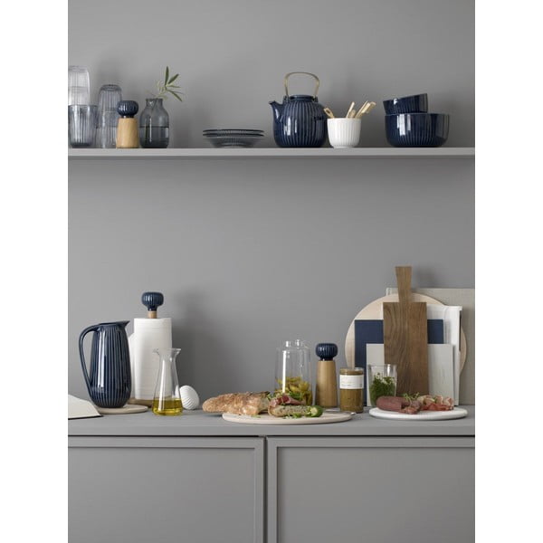 Portasciugamani in legno di quercia con dettagli in porcellana blu scuro Hammershoi Hammershøi - Kähler Design-image-3