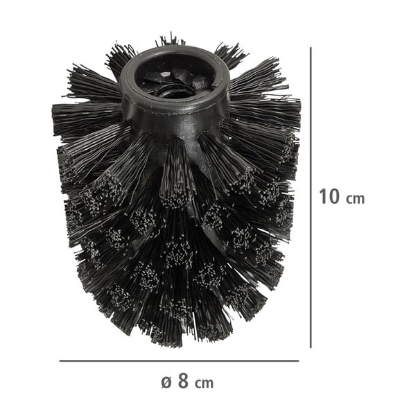 Teste per scopini da bagno in set nere in plastica con spazzola di ricambio 10 pz Ø8cm – Wenko-image-3