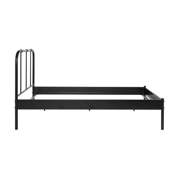 Letto singolo nero in metallo rete non inclusa 90x200 cm Aaron – Støraa-image-1